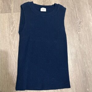 Abercrombie & Fitch Navy Ribbed Crew Neck Tank